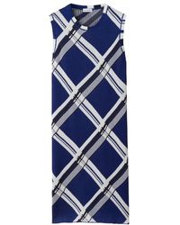 Burberry - Check Silk Dress - Lyst