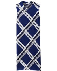 Burberry - Blue Silk Dress - Lyst