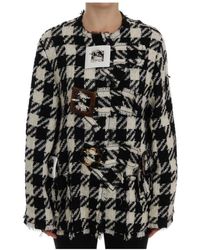 Dolce & Gabbana Wool Knitted Crystal Jacket - Zwart