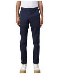Dondup - Klassieke Blauwe Katoenen Chinos Broek - Lyst
