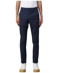 Dondup - Klassieke Blauwe Katoenen Chinos Broek - Lyst