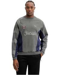 PUMA - Fitness ,Grijs ,Katoen Kid Super Crew Sweatshirt - Lyst