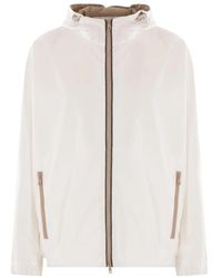 Brunello Cucinelli - Jassen ,Wit ,Witte Technische Windbreaker Met Heraldisch Logo - Lyst