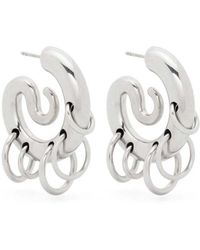 Panconesi - Serpent Hoop Oorbellen Met Bungelende Ringen - Lyst