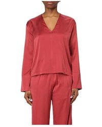 Forte Forte - Seiden V-Ausschnitt Bluse Eleganter Stil - Lyst