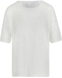 Daniele Fiesoli - Camiseta de lino con cuello redondo - Lyst