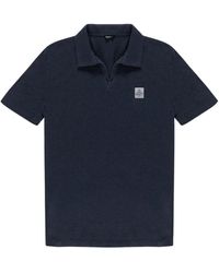 Refrigiwear - Blaues Baumwoll-Leinen Polo Shirt Mit Silber Patch - Lyst