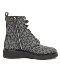 Michael Kors - Anfibio Haskell Bootie Schwarz/Silber Reißverschluss - Lyst
