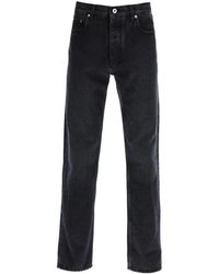 Off-White c/o Virgil Abloh - Jeans regular fit con taglio affusolato e lavaggio vintage - Lyst