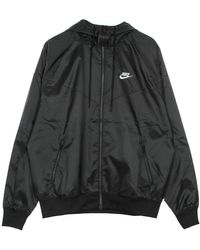 Nike - Fitness ,Zwart ,Polyester Windrunner Hooded Jacket - Lyst