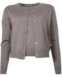 Kaos - Truien & Vesten ,Grijs ,Wol Open Gebreide Trui Met Bijpassend T-Shirt - Lyst