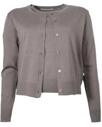 Kaos - Truien & Vesten ,Grijs ,Wol Open Gebreide Trui Met Bijpassend T-Shirt - Lyst