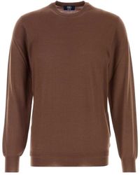 Fedeli - Truien & Vesten ,Bruin ,Wol Argentina Crew-Neck Sweater - Lyst
