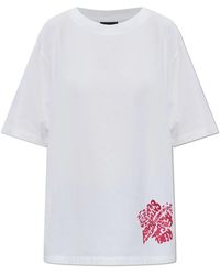 DSquared² - Tops ,Wit ,Katoen T-Shirt Met Print - Lyst