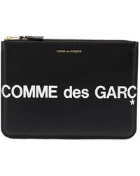 Comme des Garçons - Tassen ,Zwart ,Leer Huge Logo Wallet - Lyst