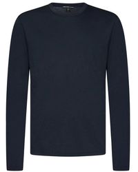 James Perse - Blau satin-touch baumwolle langarm t-shirt - Lyst