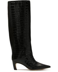 Kazar - Modische Krokodil-Muster Geprägte Lederstiefel - Lyst