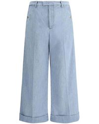Valentino - Jeans ,Blauw ,Denim Moderne Wide Leg Denim Broek - Lyst