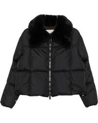 Herno - Jassen ,Zwart ,Nylon Gewatteerde Donsjas - Lyst