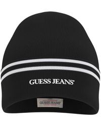 Guess - Schwarze Beanie Mütze Emb - Lyst
