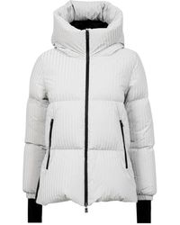 Herno - Jassen ,Grijs ,Velvet Effect Hooded Down Jacket - Lyst
