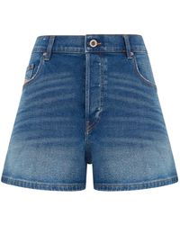 DIESEL - Korte Broeken ,Blauw ,Denim High Waist Denim Shorts - Lyst