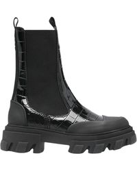 Ganni - Botas chelsea con efecto de piel de cocodrilo - Lyst