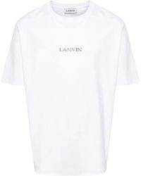 Lanvin - Magliette con logo ricamato - Lyst