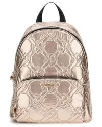 Guess - Zaino oro con logo ricamato - Lyst