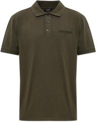 Balmain - Tops ,Groen ,Katoen Polo Shirt Met Geborduurd Logo - Lyst