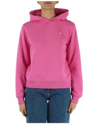 Calvin Klein - Baumwoll-hoodie mit logo-patch - Lyst