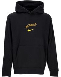 Nike - Herenhoodie Nba City Edition Club Fleecehoodie Golwar Zwart - Lyst