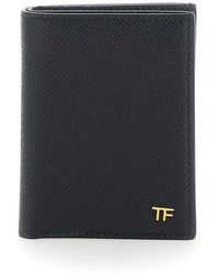 Tom Ford - Accessoires ,Zwart ,Leren Kaarthouder Met Vouwsluiting - Lyst