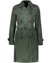 Moorer - Jassen ,Groen ,Stijlvolle Leren Jas Met Logodetails - Lyst
