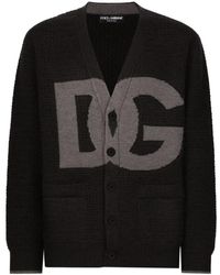 Dolce & Gabbana - Cárdigan con logo en intarsia - Lyst