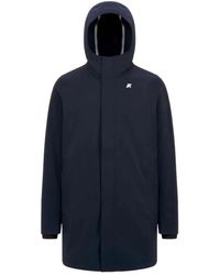 K-Way - Jassen ,Blauw ,Blauwe Bonded Jassen - Lyst