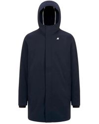 K-Way - Jassen ,Blauw ,Blauwe Bonded Jassen - Lyst