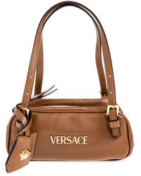 Versace - Tassen ,Bruin ,Leer Tag Bowling Mini Bag - Lyst