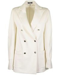 Fay Double Breasted Jacket - Wit