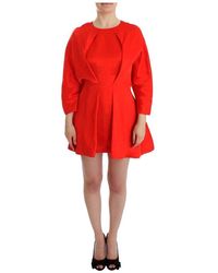 Fyodor Golan Mini Linen 3/4 Sleeve Sheath Dress - Rood