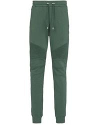 Balmain - Broeken ,Groen ,Katoen Groene Geribbelde Trainingsbroeken Activewear - Lyst