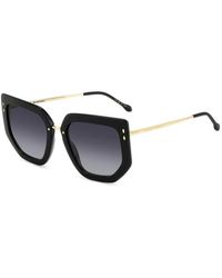 Isabel Marant - Retro-chic sonnenbrille mit geometrischer front in schwarz gold - Lyst