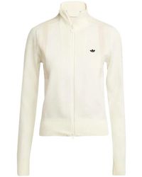 adidas - Fitness ,Wit ,Katoen Gebreid Trainingsjack - Lyst