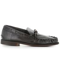 Alexander Hotto - Dunkelbraune Leder-Mokassin-Sandalen - Lyst