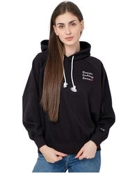 Champion - Hoodies & Sweatvesten ,Zwart ,Katoen Zwarte Hoodie Met 'Never Ending Love' Borduurwerk - Lyst