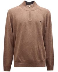 Brooksfield - Halbzip Wollpullover - Lyst