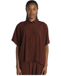 Momoní - Camisa marrón de mezcla de seda - Lyst