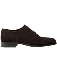 SCAROSSO - Handgefertigte dunkelbraune Wildleder Oxford Schuhe - Lyst