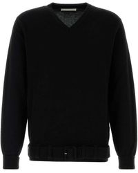 Random Identities - Truien & Vesten ,Zwart ,Wol Cashmere Trui Met Riem - Lyst