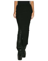 Rick Owens - Rokken ,Zwart ,Wol Rib Maxi Rok Met Achtersplit - Lyst